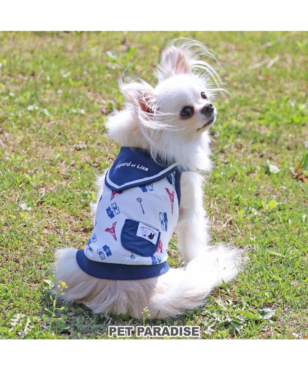 PET PARADISE リサとガスパール ポケット付 フレンチ柄タンクトップ 《保冷剤付》【小型犬】 白~オフホワイト