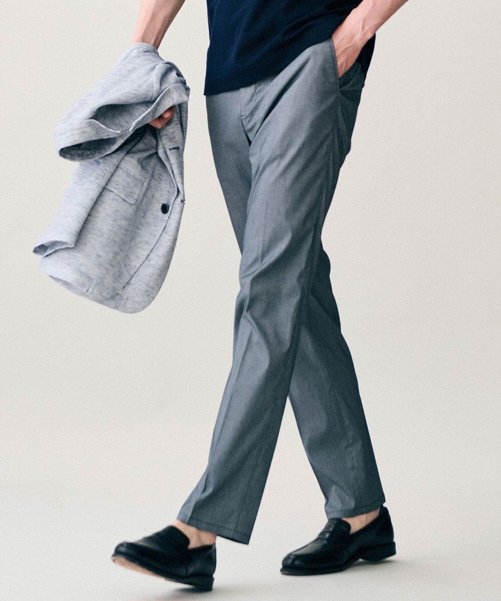 JOSEPH ABBOUD 【ウエストも伸びる夏パンツ!/ストレッチ/軽量/Eco撥水/オーガニックコットン使用】マイクロピケストレッチ パンツ 