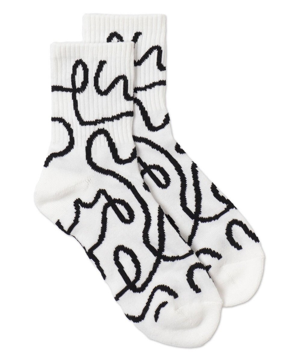 WEGO ニュアンスリブ底パイルクルーソックス 