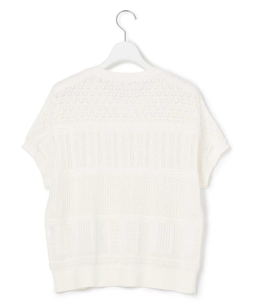 23区 【洗える】リネンコットンドライ 透かし編み ニット 