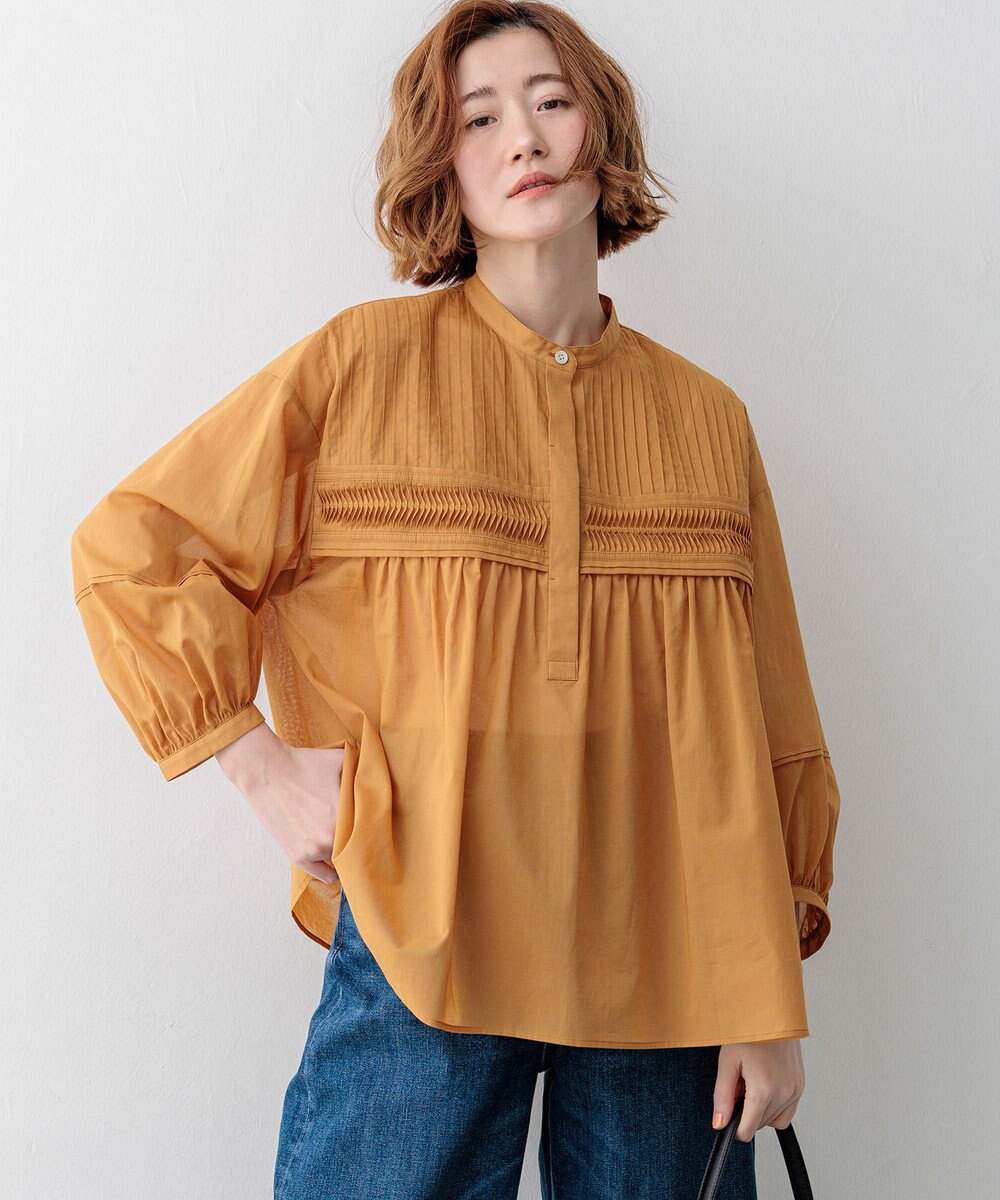 23区 【先行予約】コットンボイル ピンタック ブラウス 