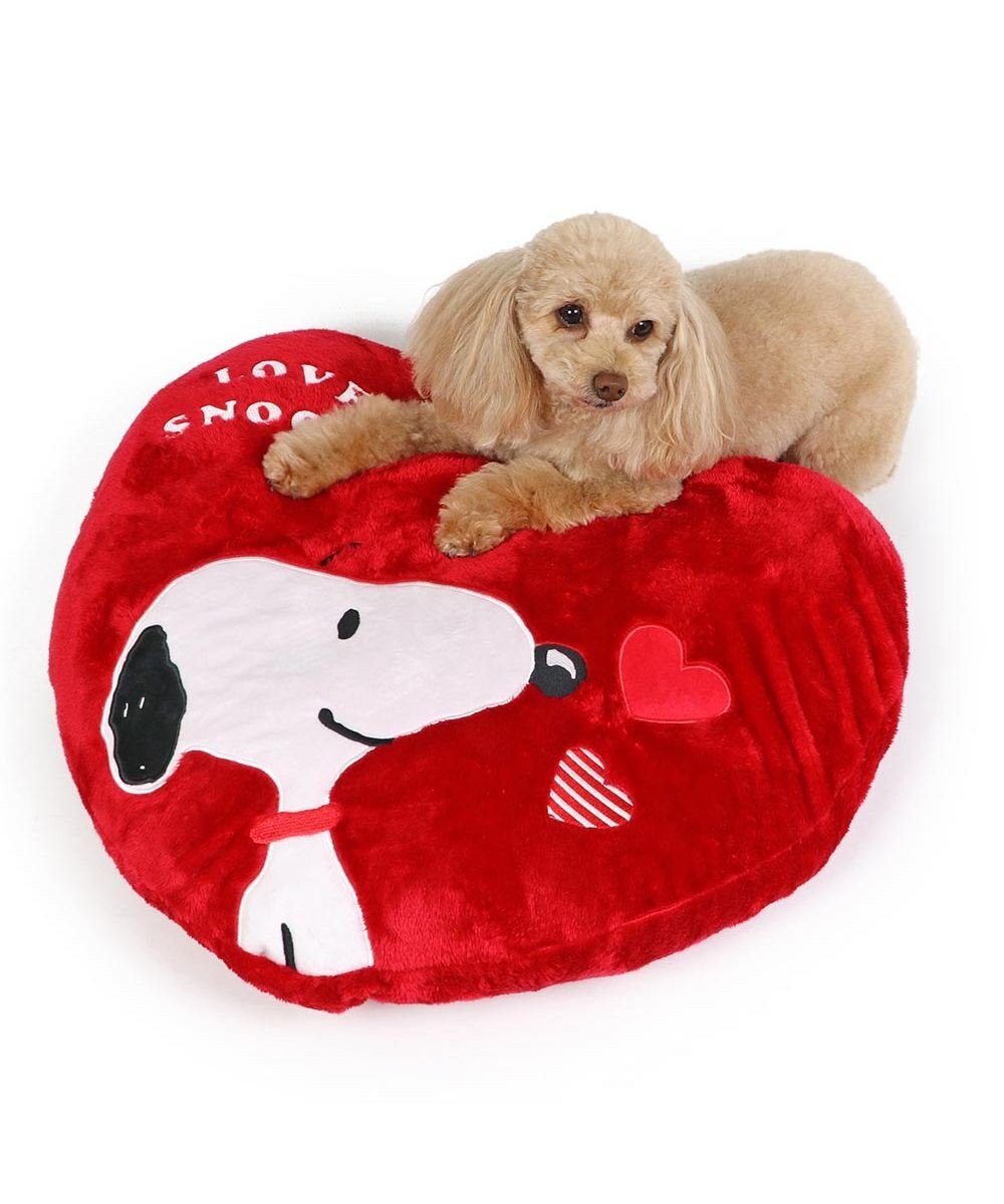 PET PARADISE スヌーピー クッション ベッド 《ハート ボア》  60×48cm 