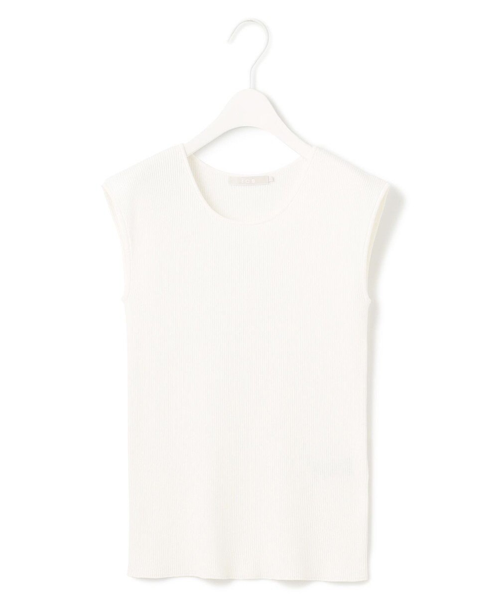 ICB 【洗える】オーガニックコットンリブ ノースリーブニット 