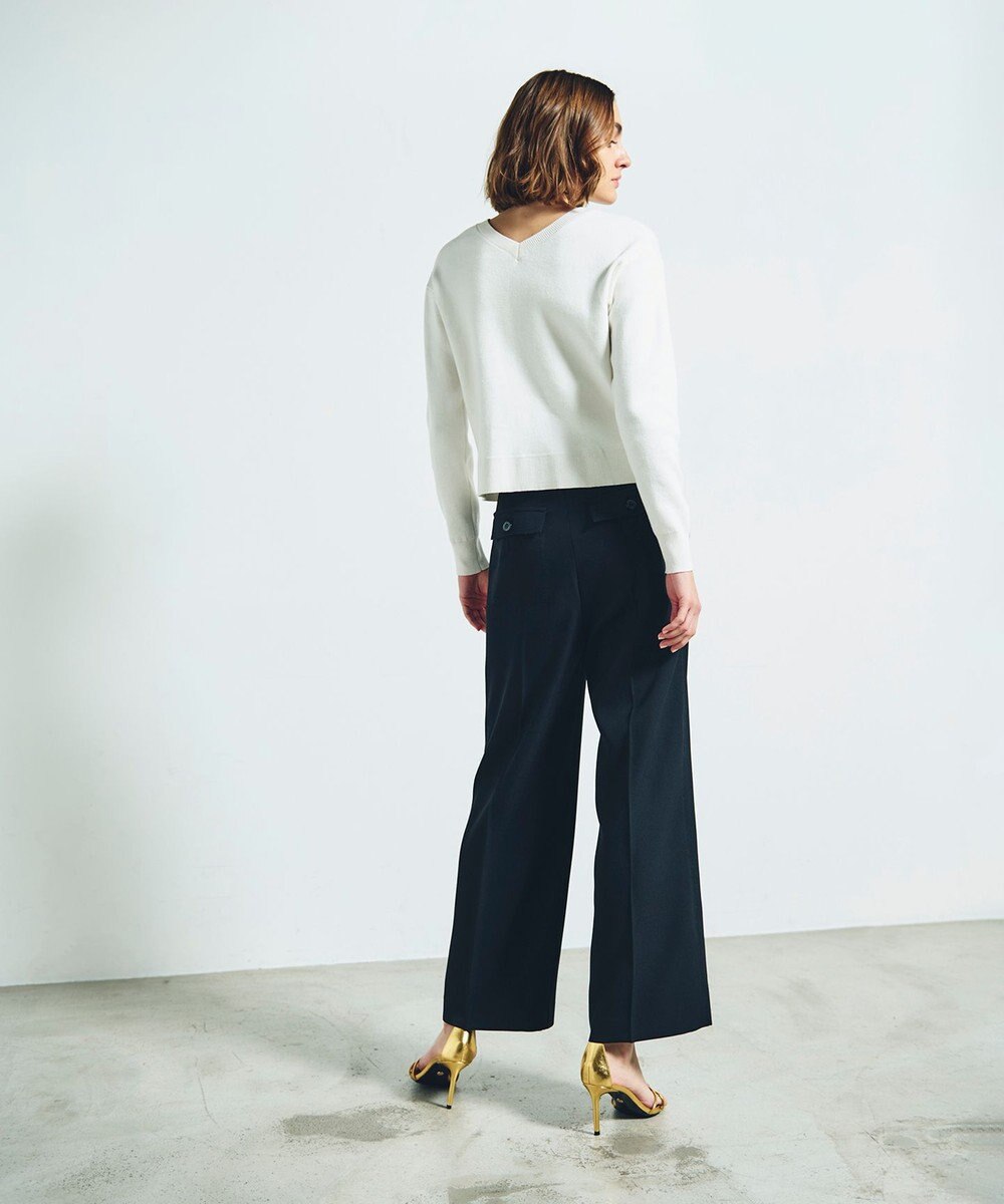 GRACE CONTINENTAL ロゴビジューニットトップ 