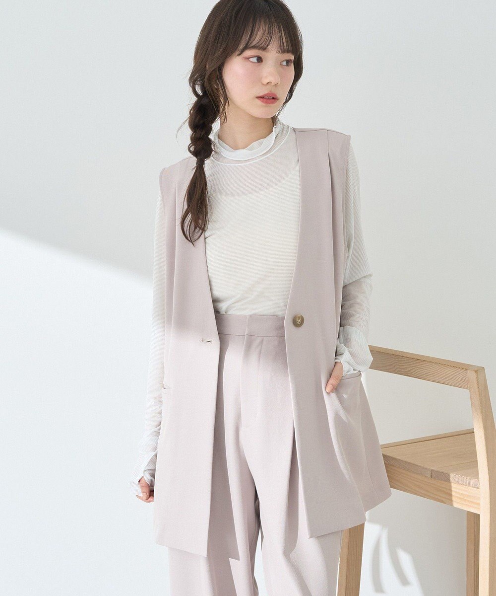 earth music&ecology ショルダータックジレ 