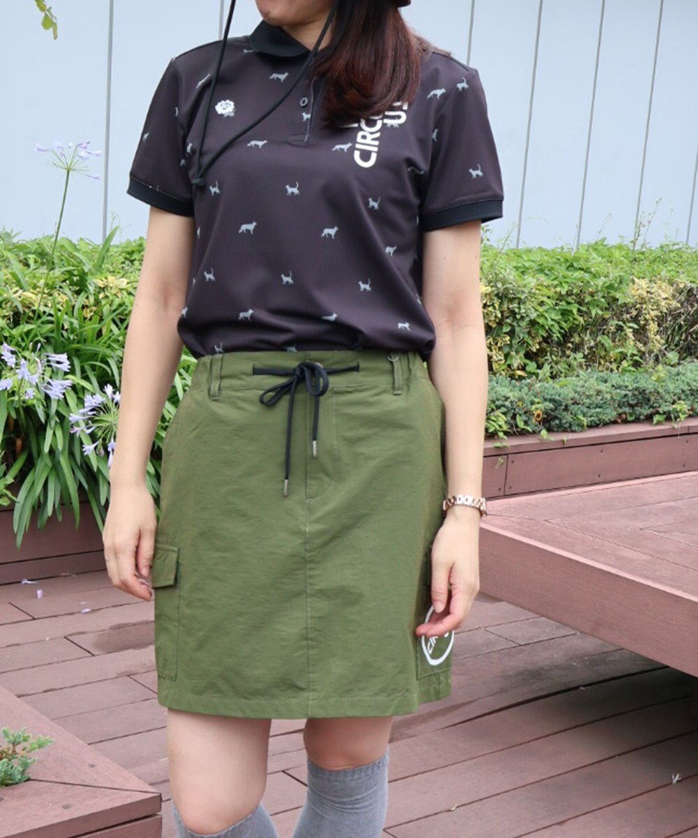 PW CIRCULUS 【WOMEN】【ストレッチ / UVケア】アニマルプリント カノコ ポロシャツ ゴルフウェア レディース 