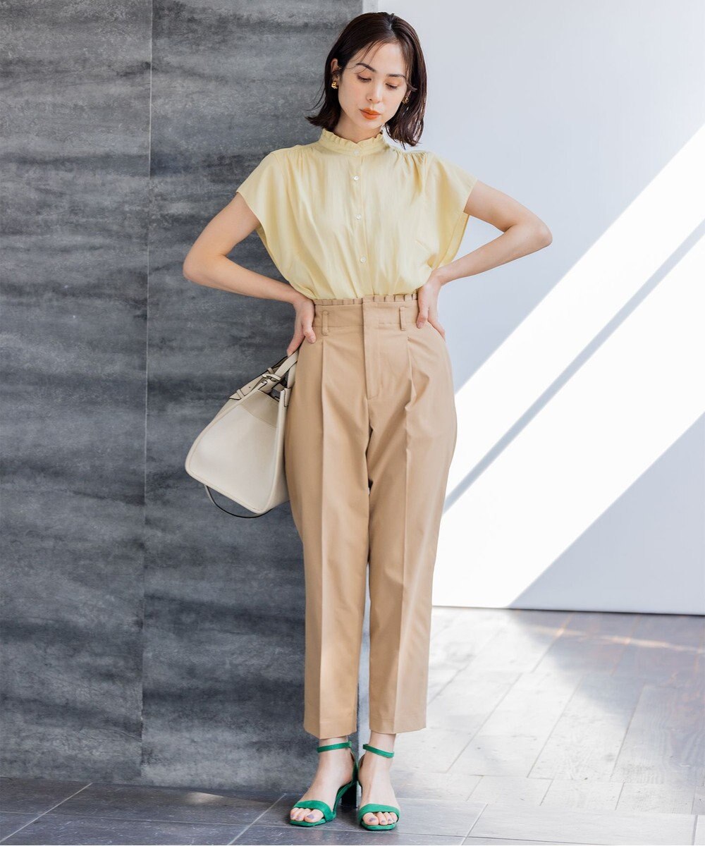 組曲 【ストレッチ・イージーケア】ハイウエストチノ パンツ 