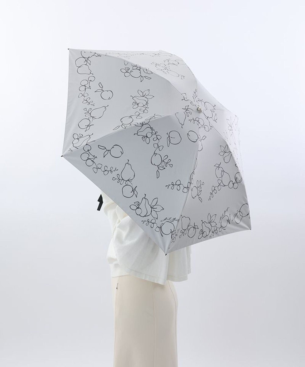 AURORA JILL STUART（ジル スチュアート） マーカーペインティングフルーツプリント晴雨兼用傘（折り畳み・ミニ傘） ペールブルー