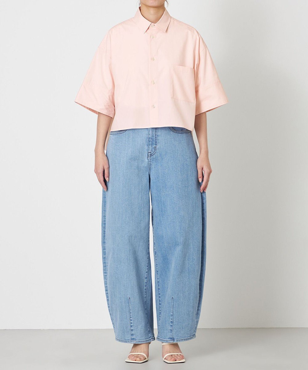 NAVE 【ReNAVE・セットアップ可/洗える/接触冷感/UVケア】コットンポリブロード クロップドシャツ 