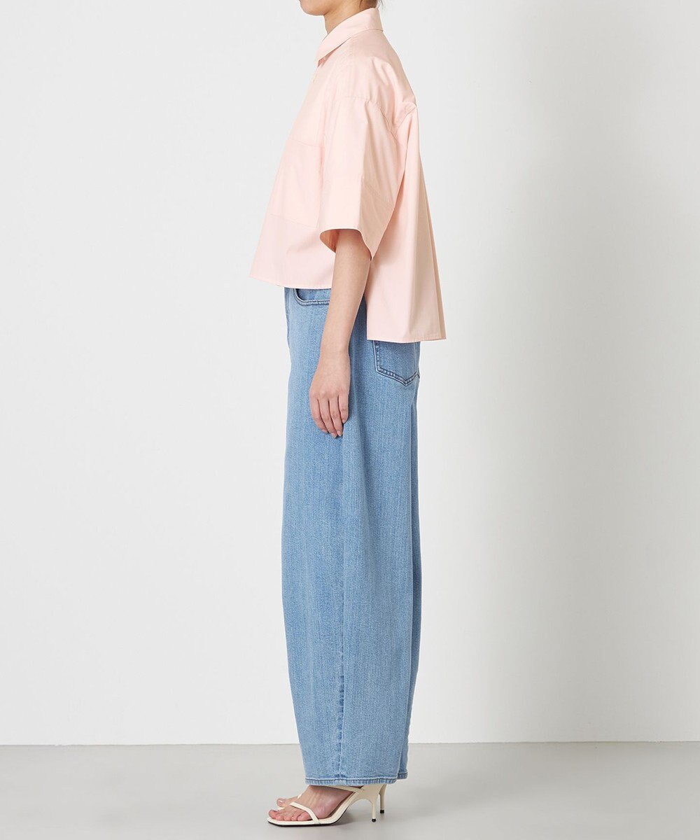 NAVE 【ReNAVE・セットアップ可/洗える/接触冷感/UVケア】コットンポリブロード クロップドシャツ 