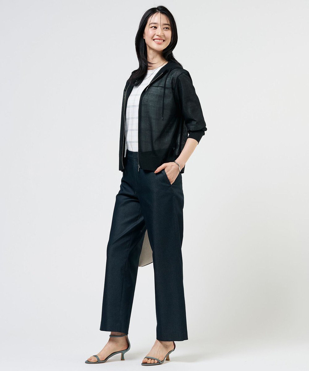 J.PRESS LADIES 【WEB限定カラーあり】SHEER LIGHT KNIT パーカー 