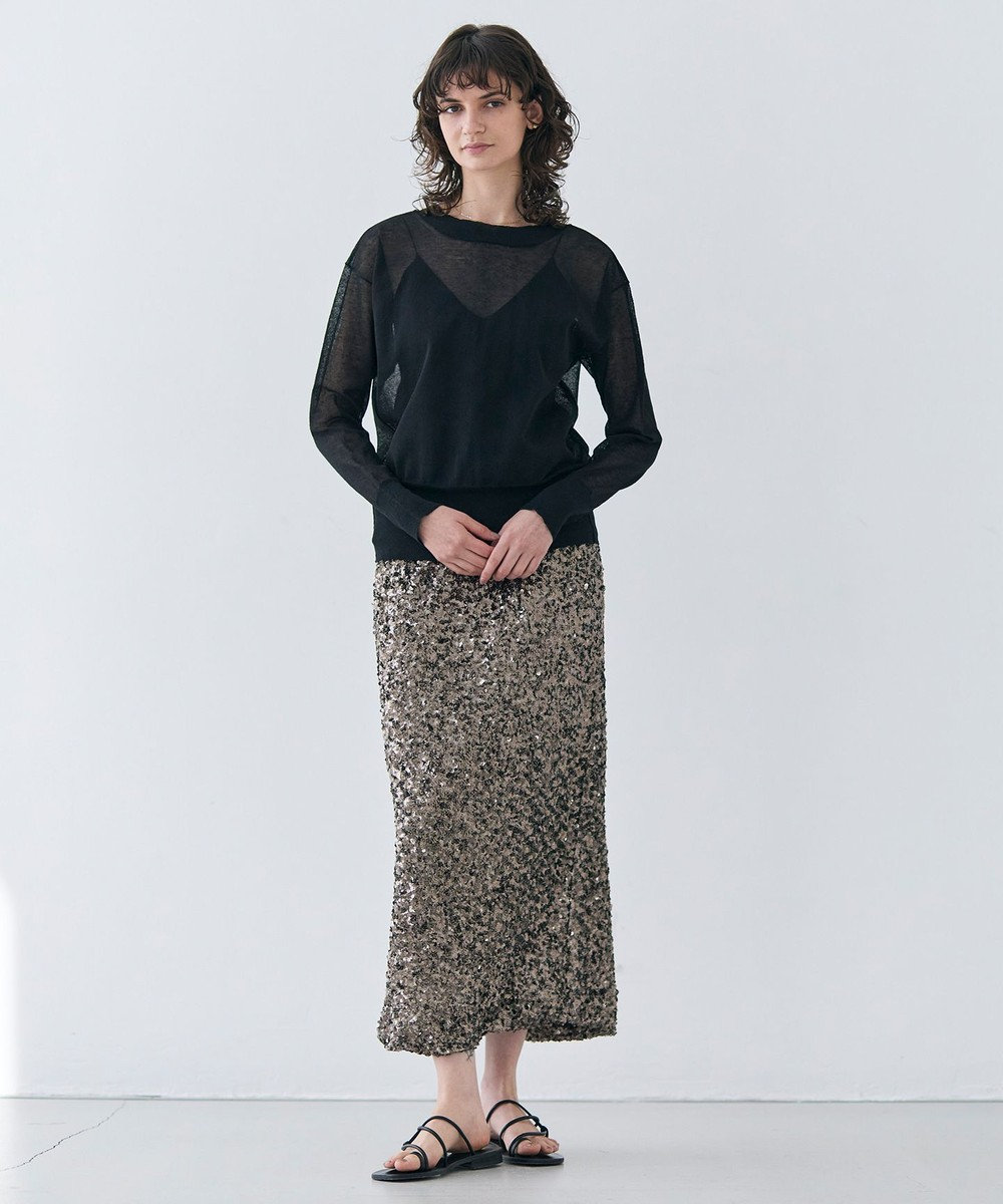 BEIGE， 【洗える・Oggi 7月号掲載】LUPINUS / 前後2WAYシアーニットカーディガン 