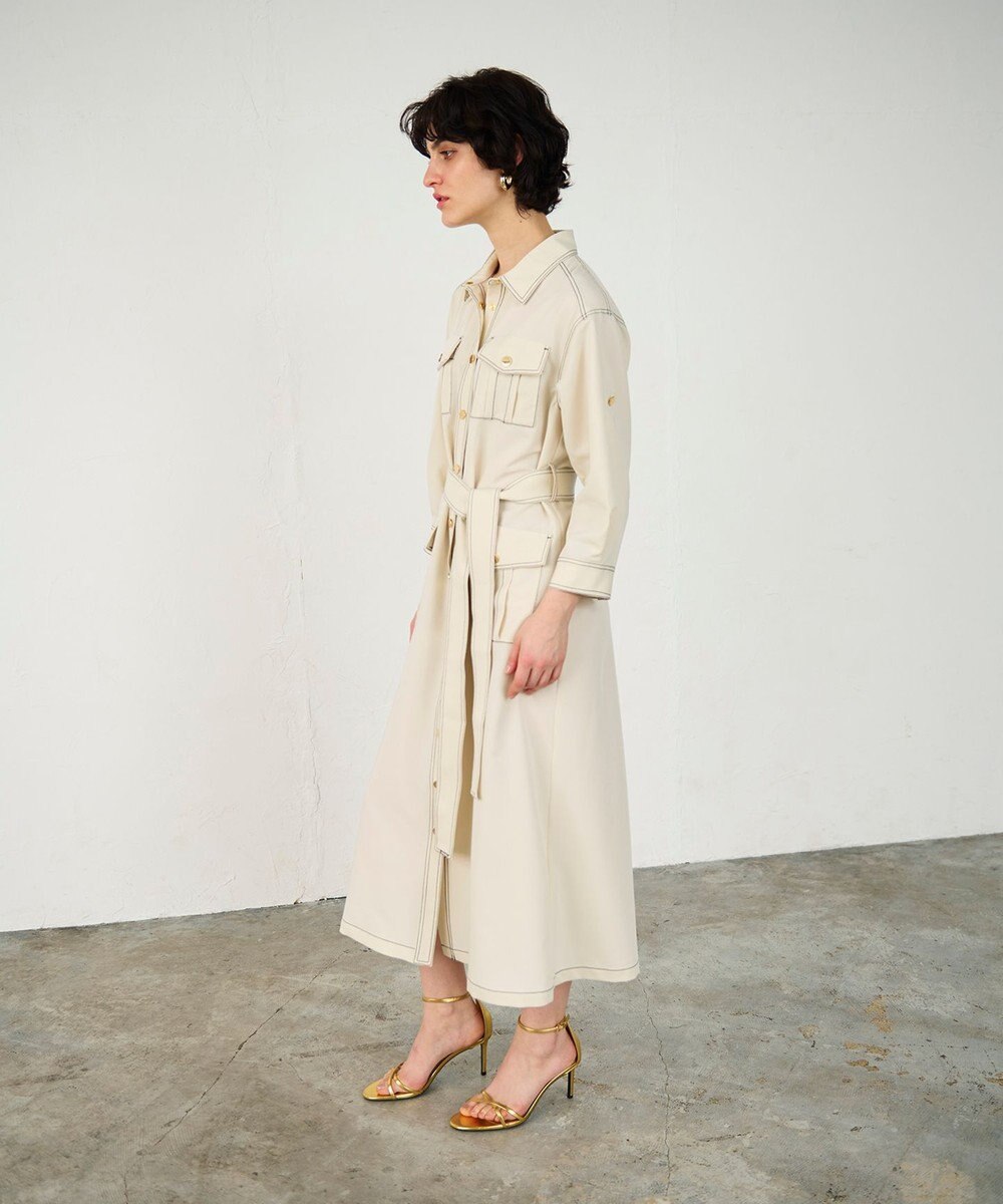 GRACE CONTINENTAL 配色ステッチワークシャツワンピース 