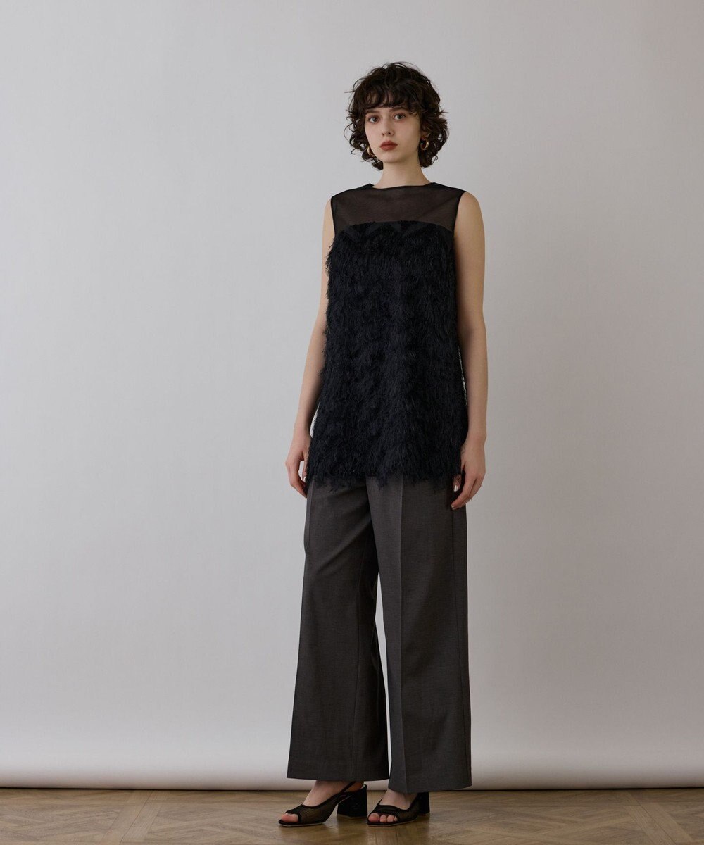 GRACE CONTINENTAL シアーフリンジノースリーブ 