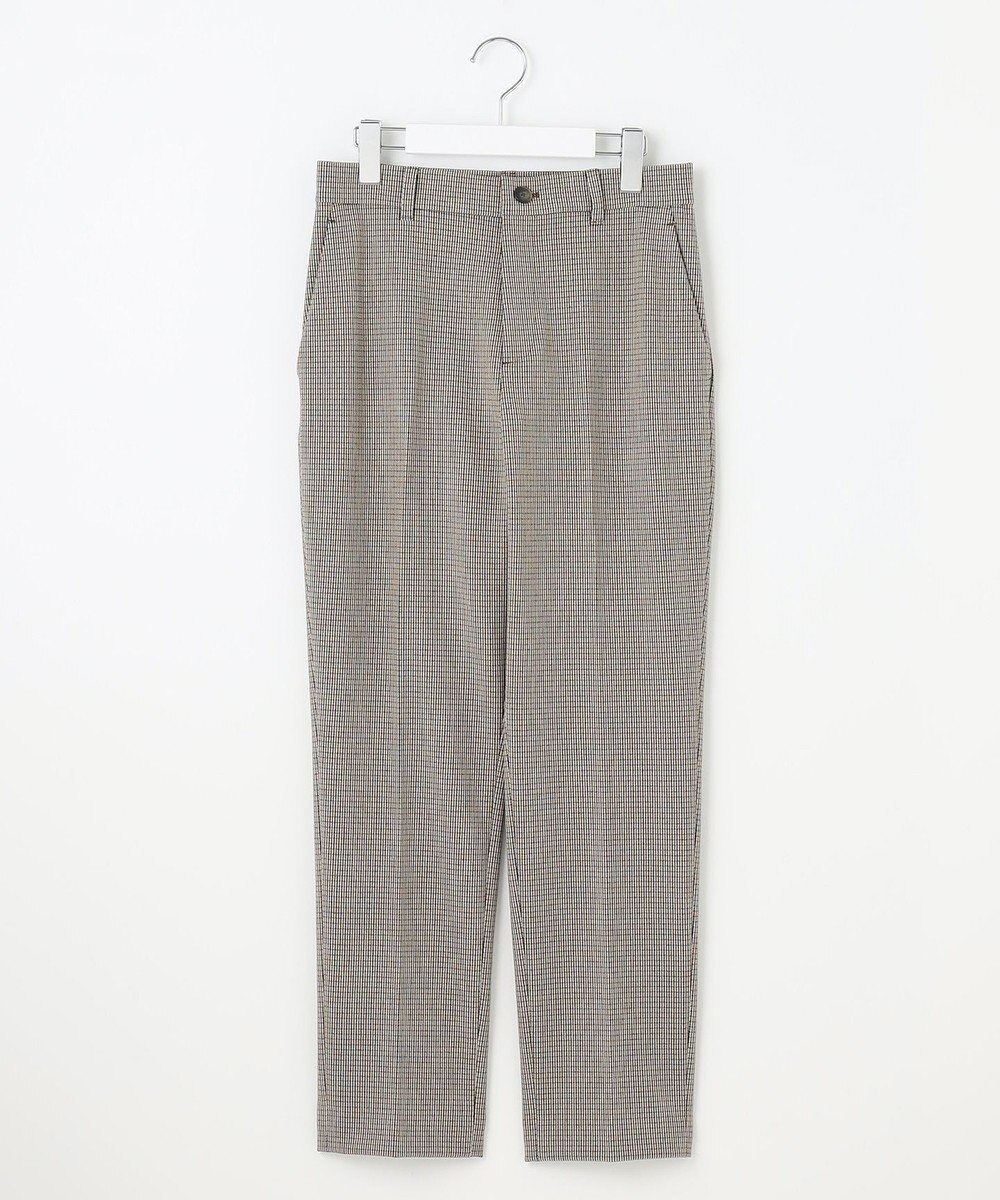 自由区 【撥水加工・洗える】TRギャバチェック柄テーパード パンツ 