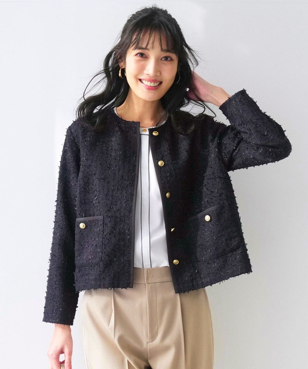 ANY SIS L リボンヤーンライトツイード ジャケット 