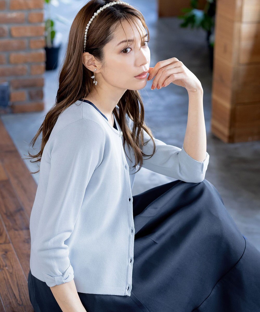 Tiaclasse L 【洗える】ミラノリブ編みが大人上品なリボンニットカーディガン 