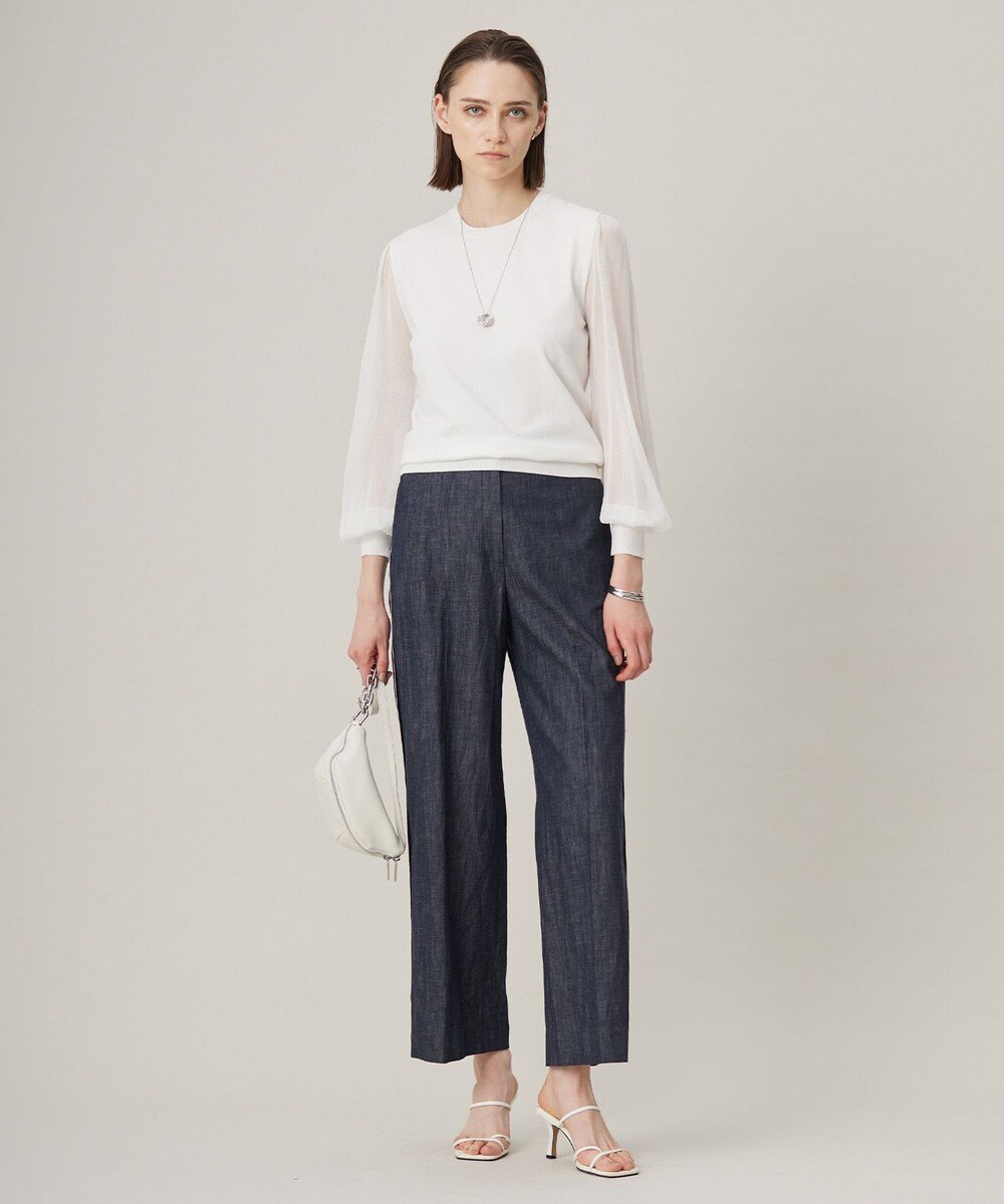 ICB 【洗える】クロスコンビ シアースリーブニット 