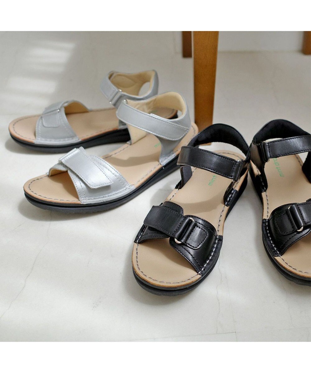 Pointer 本革 甲幅調整 超軽量マジックテープ付きサンダル 