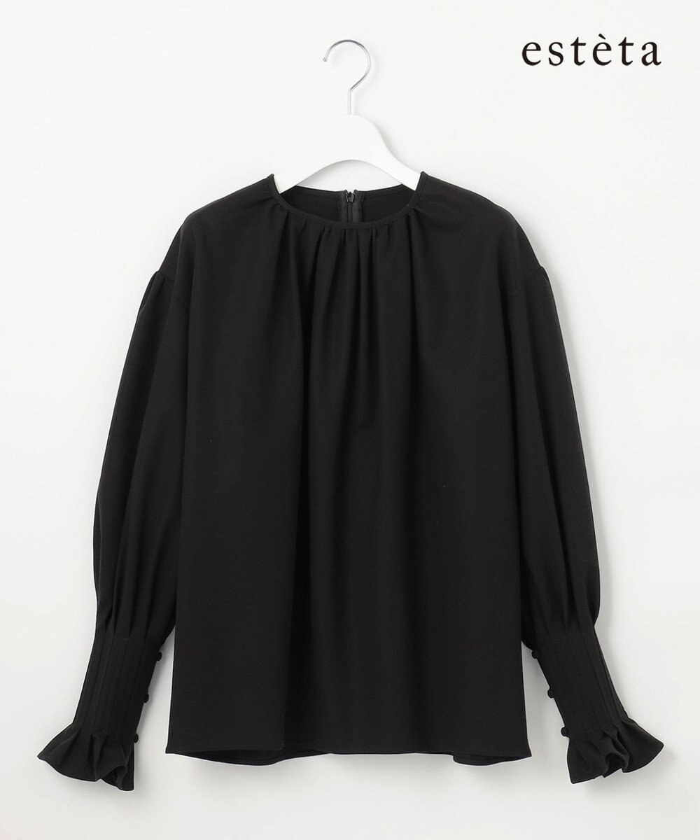 23区 【エステータ】コットンダブルクロス 長袖ブラウス 