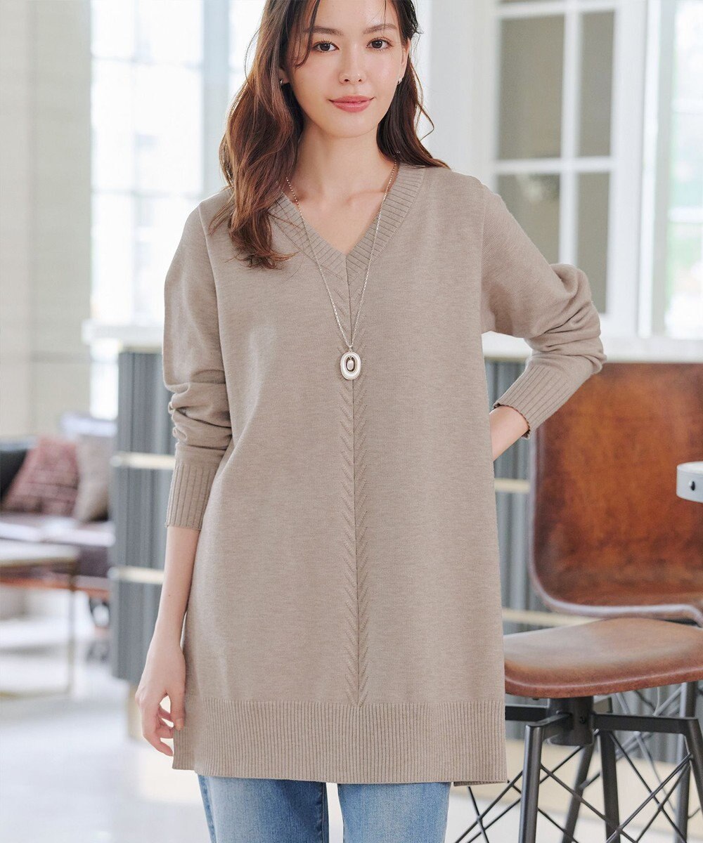 Tiaclasse 【安田美沙子さん着用・選べる2type・洗える】もちニットチュニック 