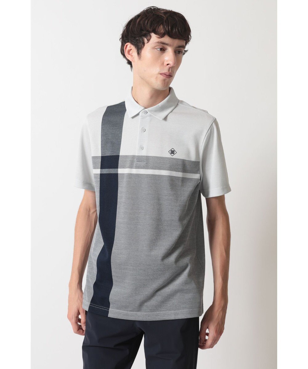 DAKS [DAKS GOLF] チェック冷感半袖ポロシャツ 