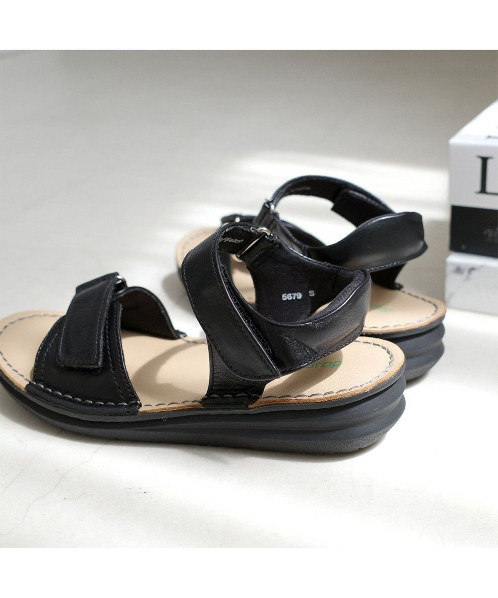 Pointer 本革 甲幅調整 超軽量マジックテープ付きサンダル 