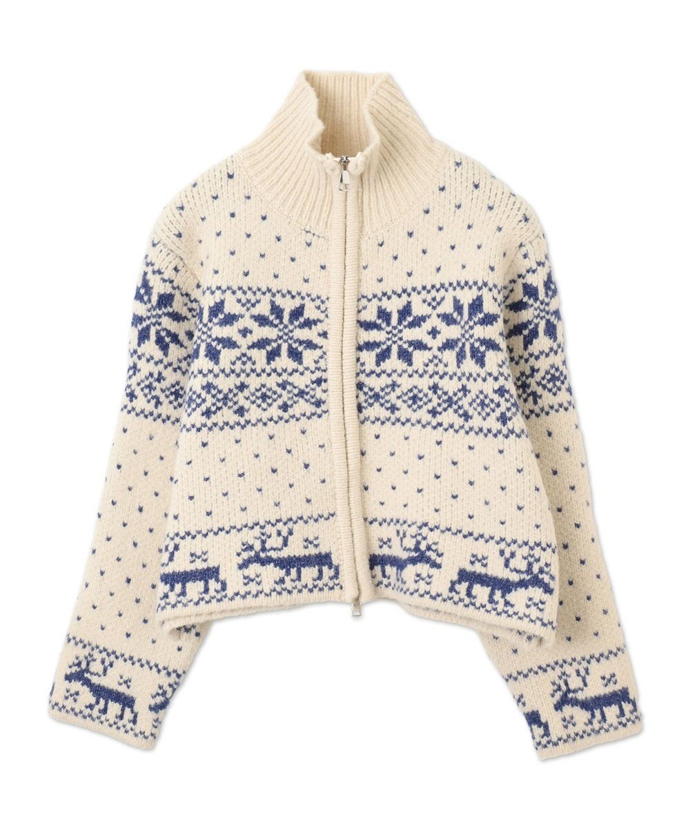 WEGO 雪柄ZIPニット 