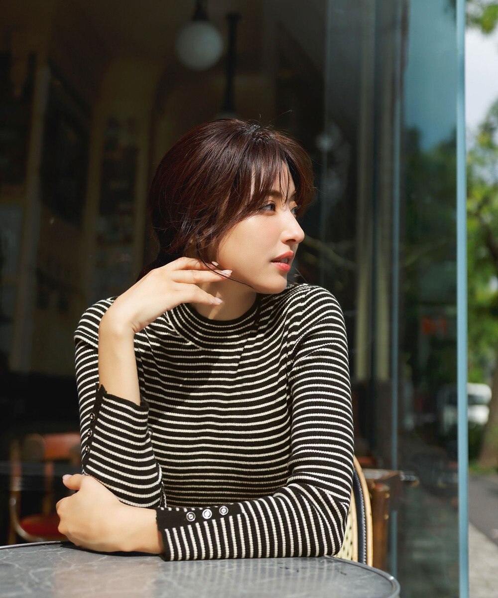 ANY SIS 【洗える】リブインナー ニット 