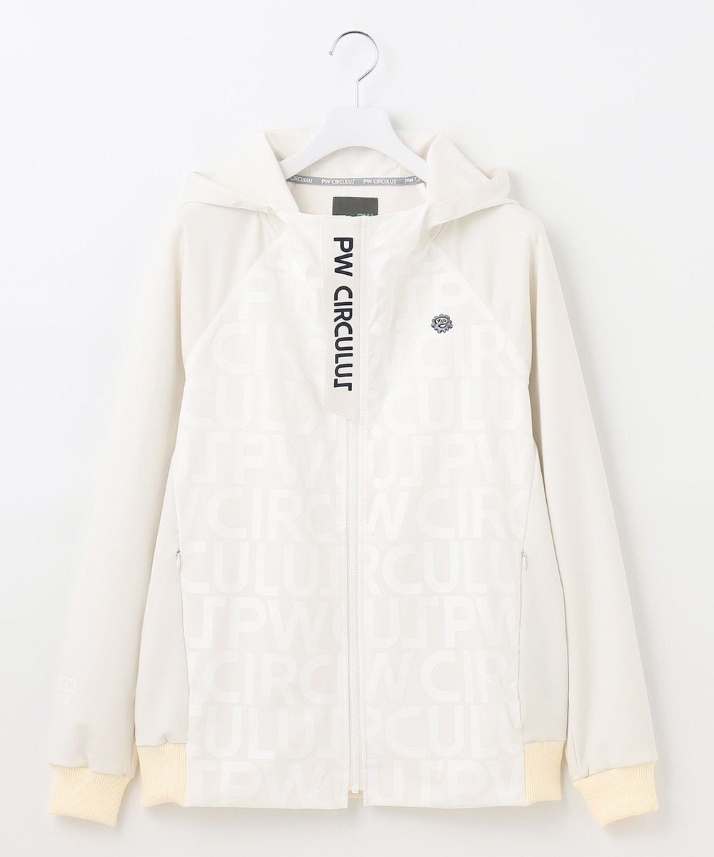 PW CIRCULUS 【MEN】【撥水/防風/ストレッチ】ロゴプリント ジップアップ フーデッド ブルゾン 