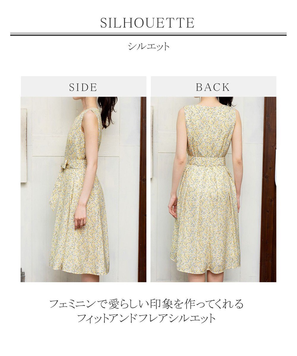 Tiaclasse 【洗える】大人華やかなノースリーブ花柄ワンピース 