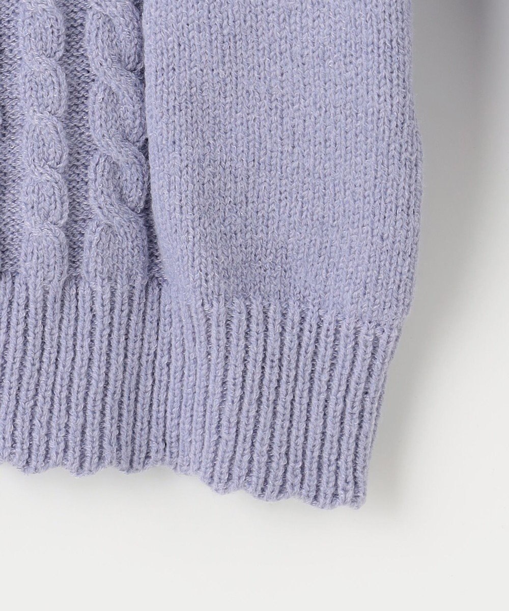 ANY KIDS 肩フリルハートケーブルニット 