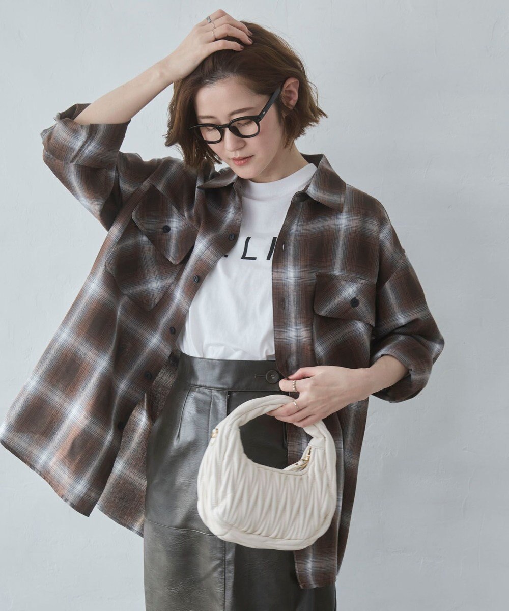 WEGO 【ユニセックス着用ITEM/SMLサイズ展開】オンブレチェックシャツ（LS） 