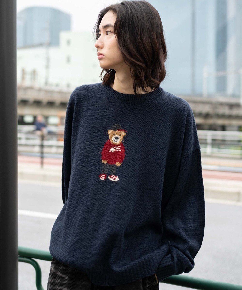 WEGO 【ユニセックス着用ITEM/MLサイズ展開】ジャガードアニマルプルオーバー 