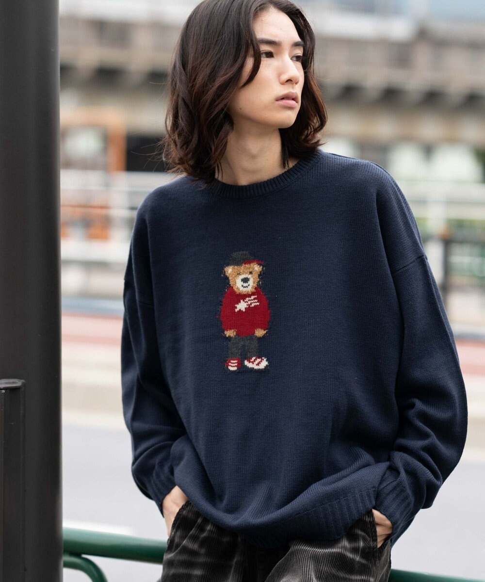 WEGO 【ユニセックス着用ITEM/MLサイズ展開】ジャガードアニマルプルオーバー 