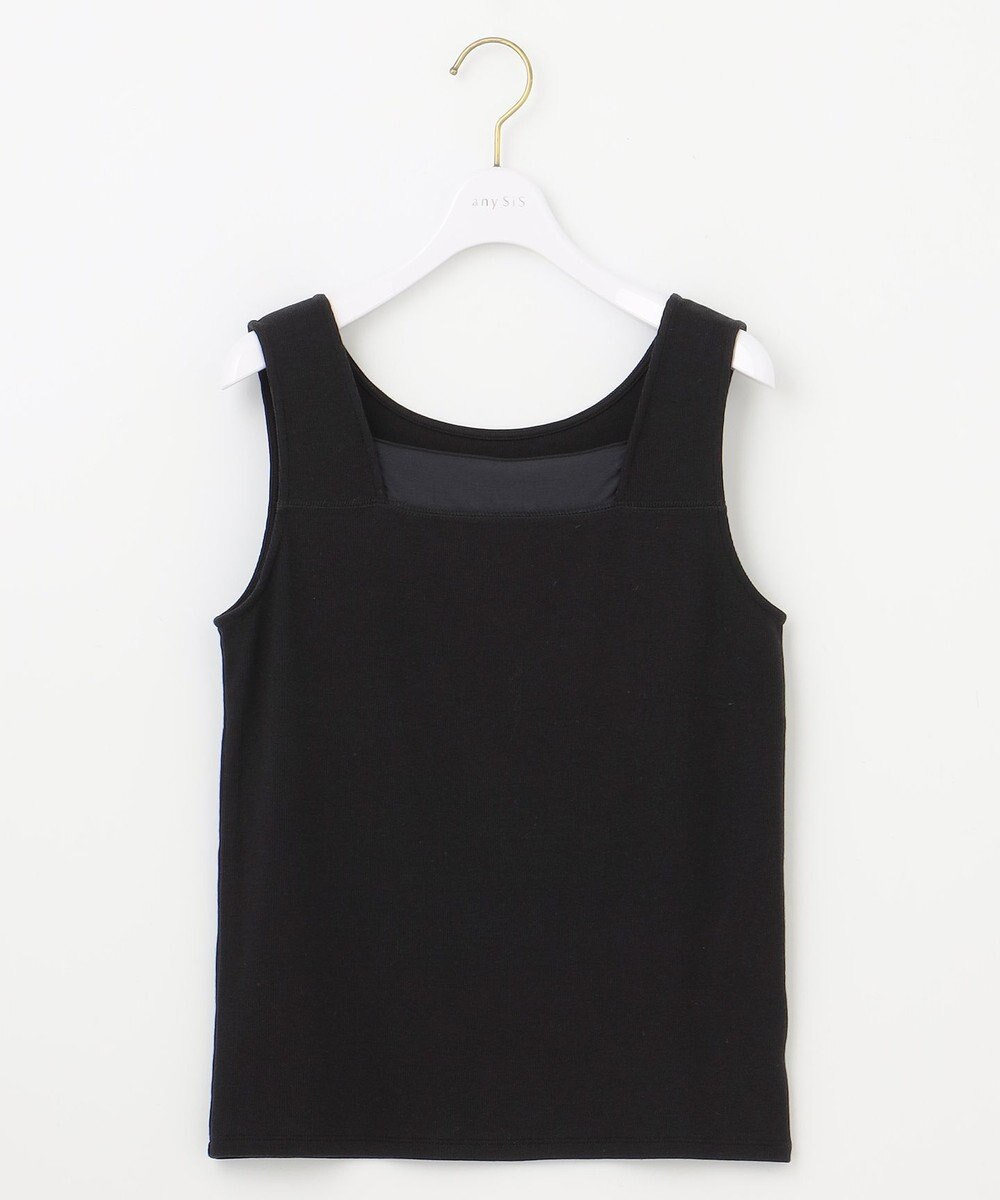 ANY SIS 【洗える】シアーコンビスクエアネック タンクトップ 