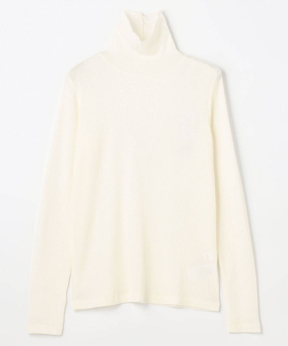 ANY L ウール混リブタートルネックカットソー 