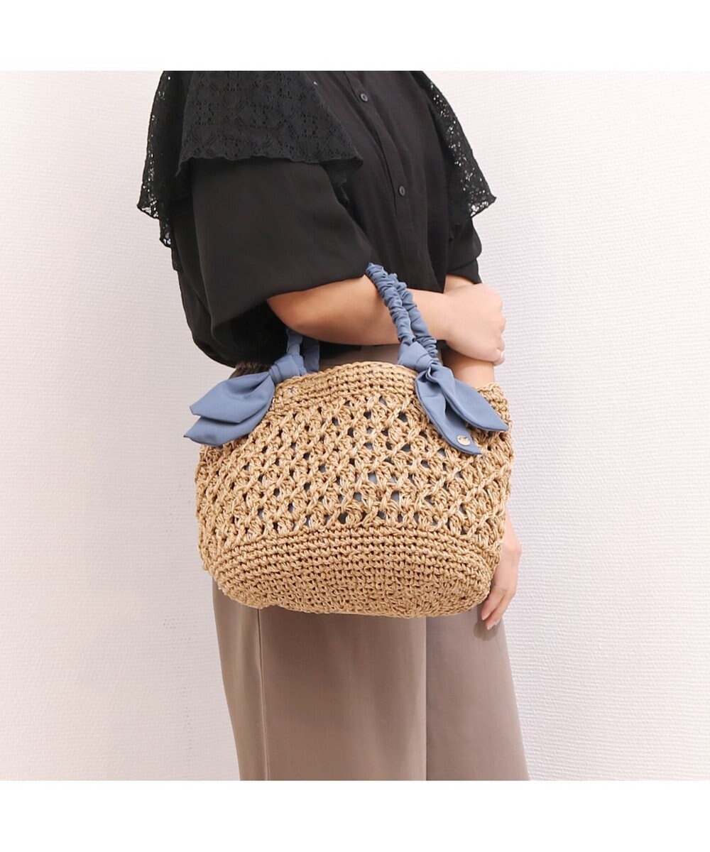 UNBILLION カシュカシュ cachecache / 下がりリボン柄編みトート 