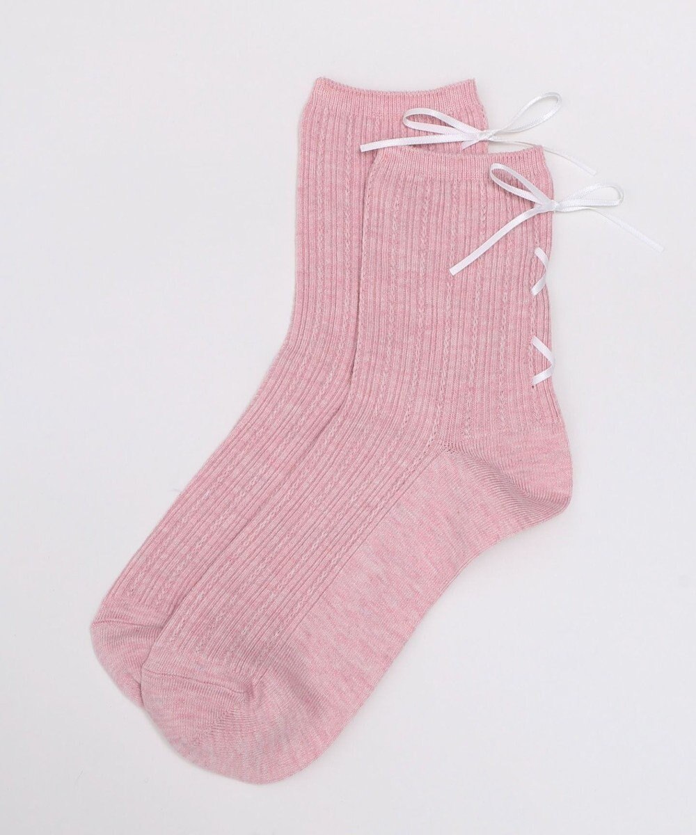 WEGO レースアップバックリボンソックス 