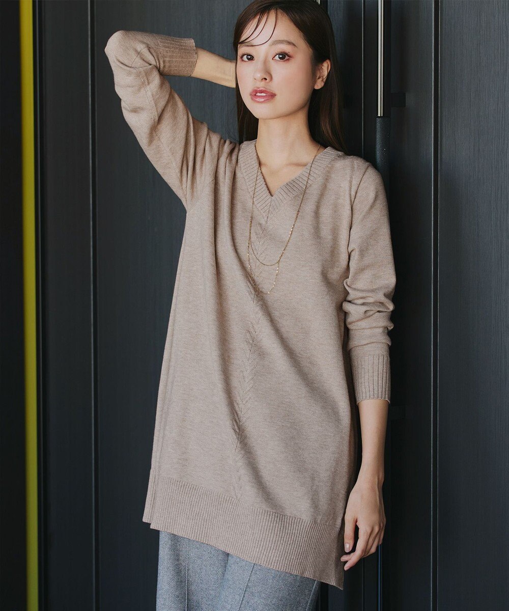 Tiaclasse 【安田美沙子さん着用・選べる2type・洗える】もちニットチュニック 