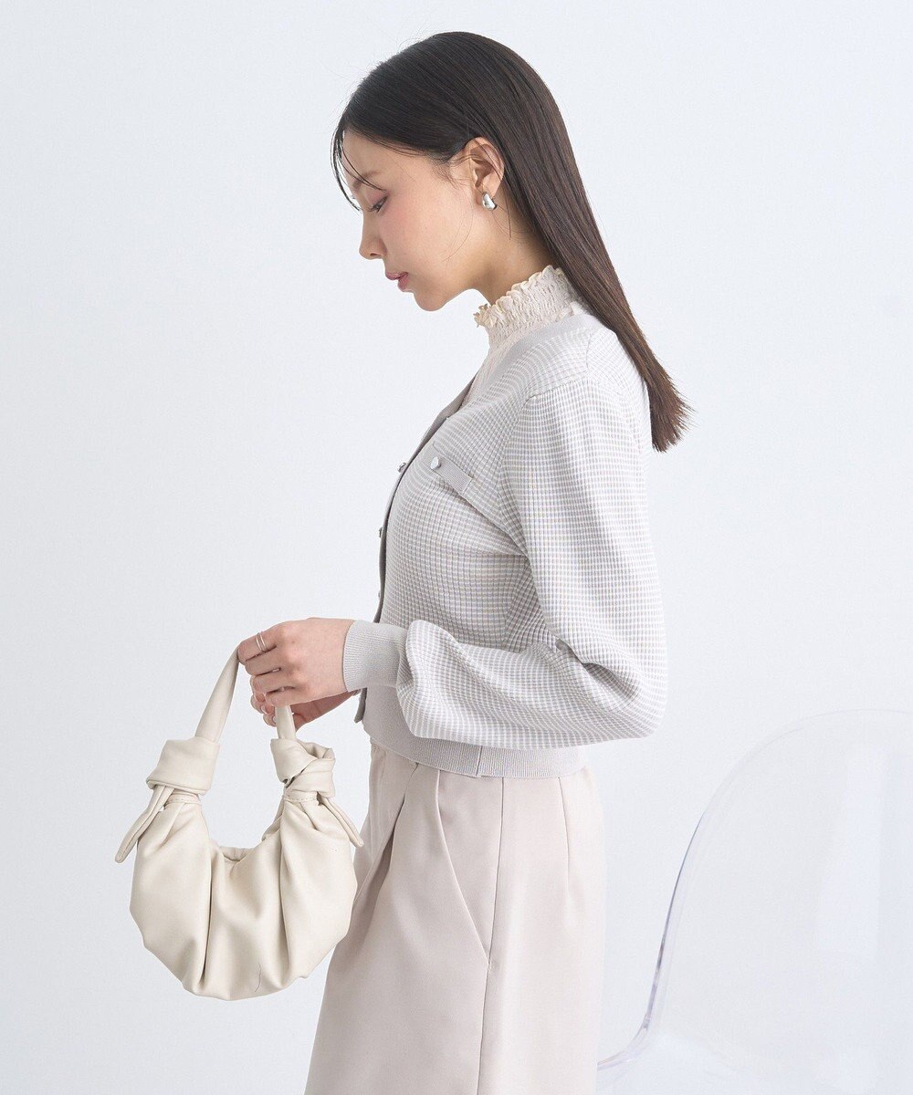 earth music&ecology マイクロボーダーＶネックコンパクトカーディガン 