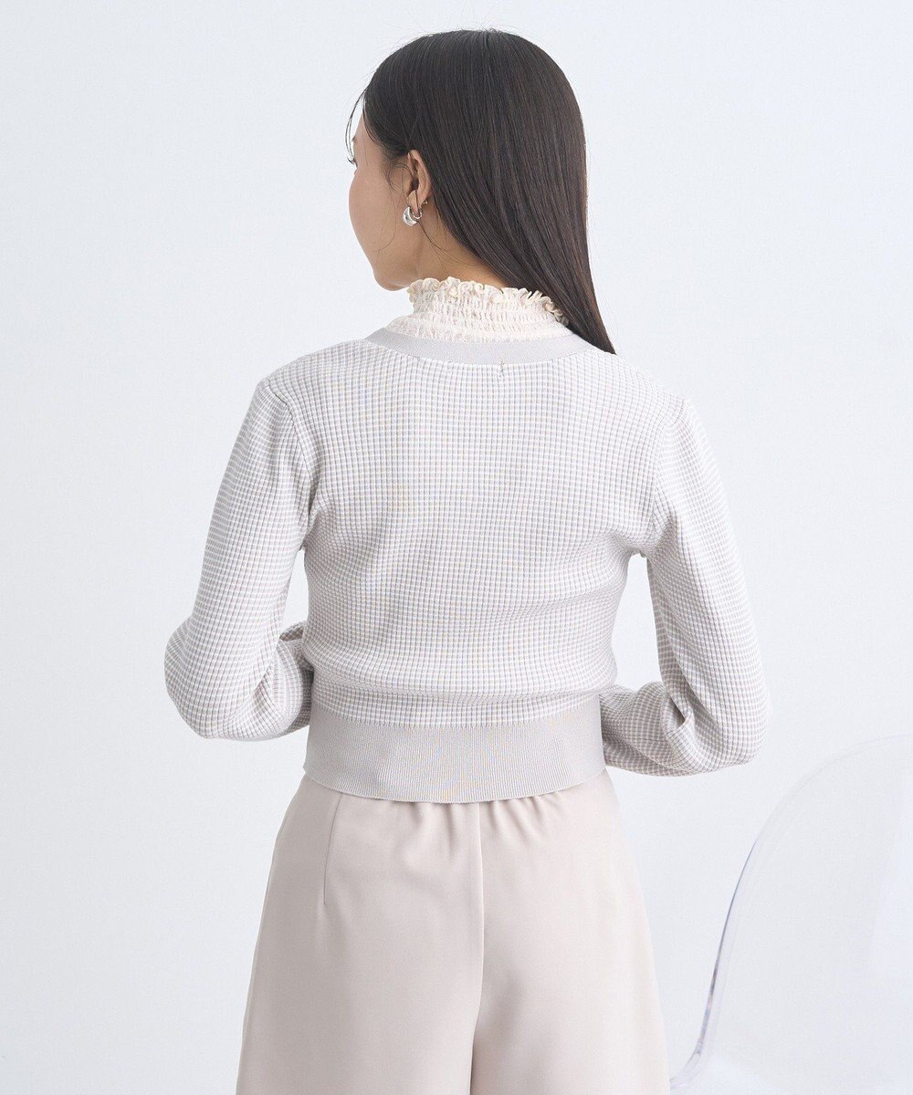 earth music&ecology マイクロボーダーＶネックコンパクトカーディガン 