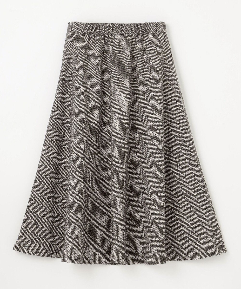 ANY 【ウエストゴム】ループツイードヘリンボーンフレアスカート 
