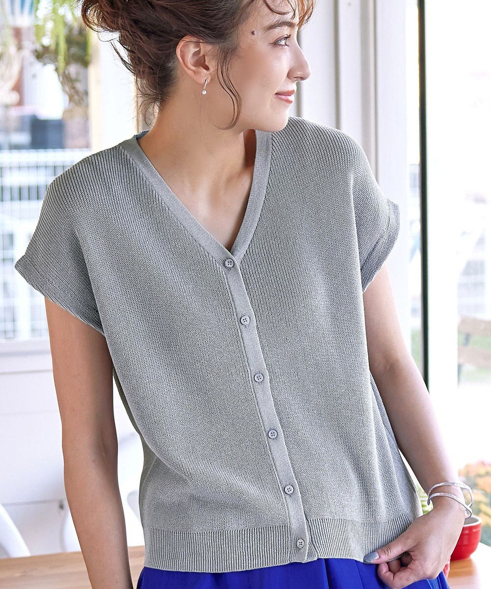 Tiaclasse 【洗える】リネンタッチカーディガン 