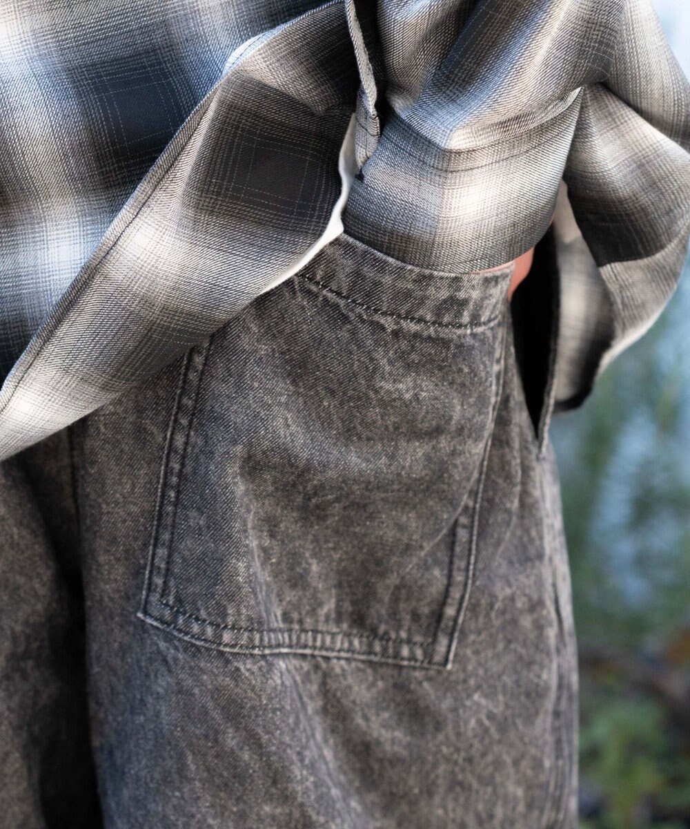 WEGO 【ユニセックス着用ITEM/ウエストゴム】ユルフィットデニムイージーパンツ 