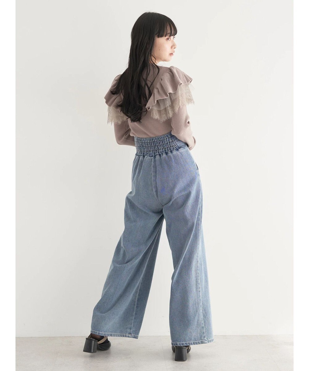 earth music&ecology ショルダーチュールレースプルオーバー 