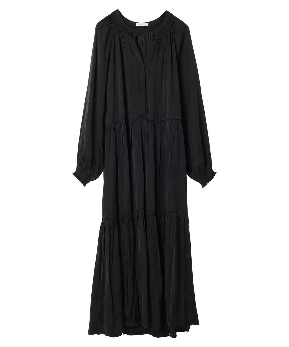 earth music&ecology サテンティアードワンピース 