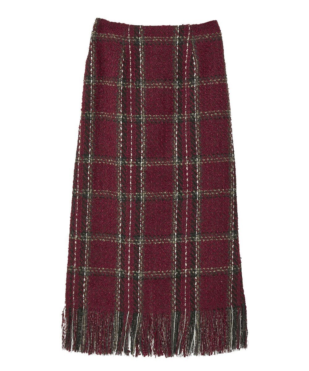 Green Parks ・ＳＵＧＡＲ　ＳＰＯＯＮ　チェックフリンジスカート 