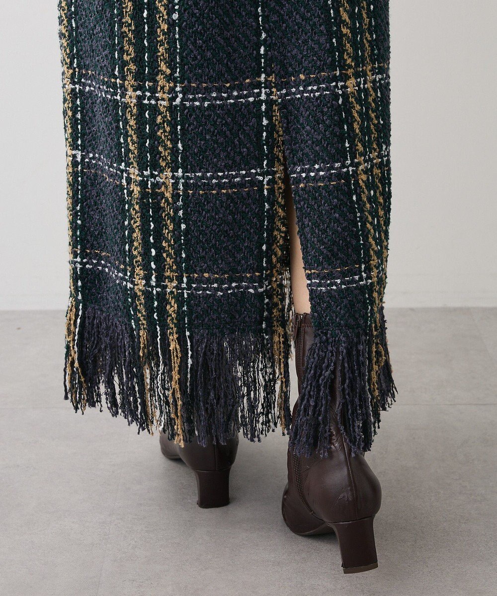 Green Parks ・ＳＵＧＡＲ　ＳＰＯＯＮ　チェックフリンジスカート 