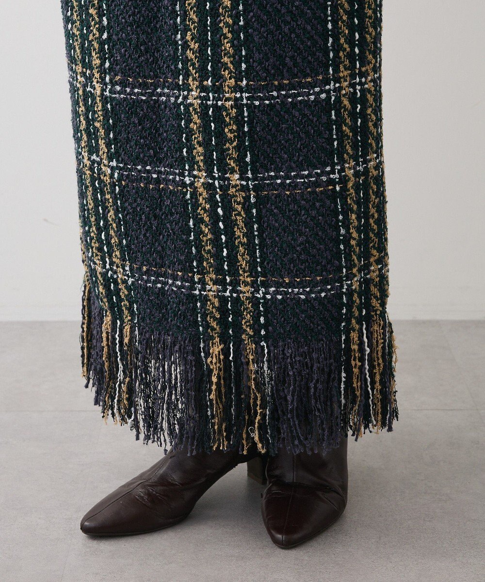 Green Parks ・ＳＵＧＡＲ　ＳＰＯＯＮ　チェックフリンジスカート 